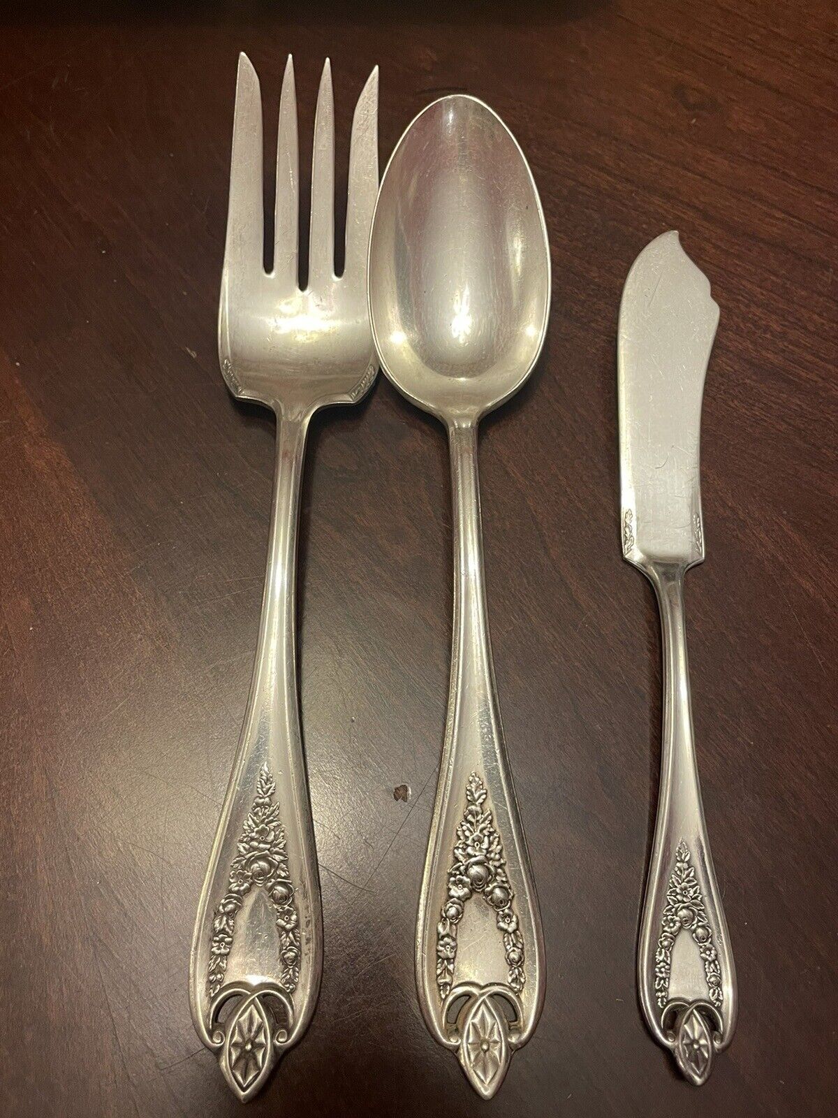 1847 Rogers Old Colony Flatware Serving Pcs Butter Meat Fork Spoon