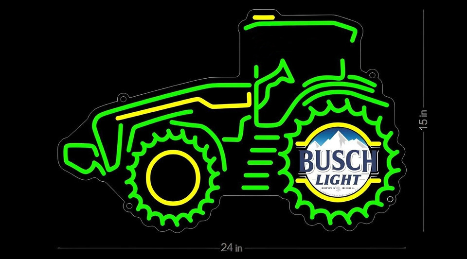 Farm Tractor Busch Light Beer LED Neon Light Lamp Sign With Dimmer