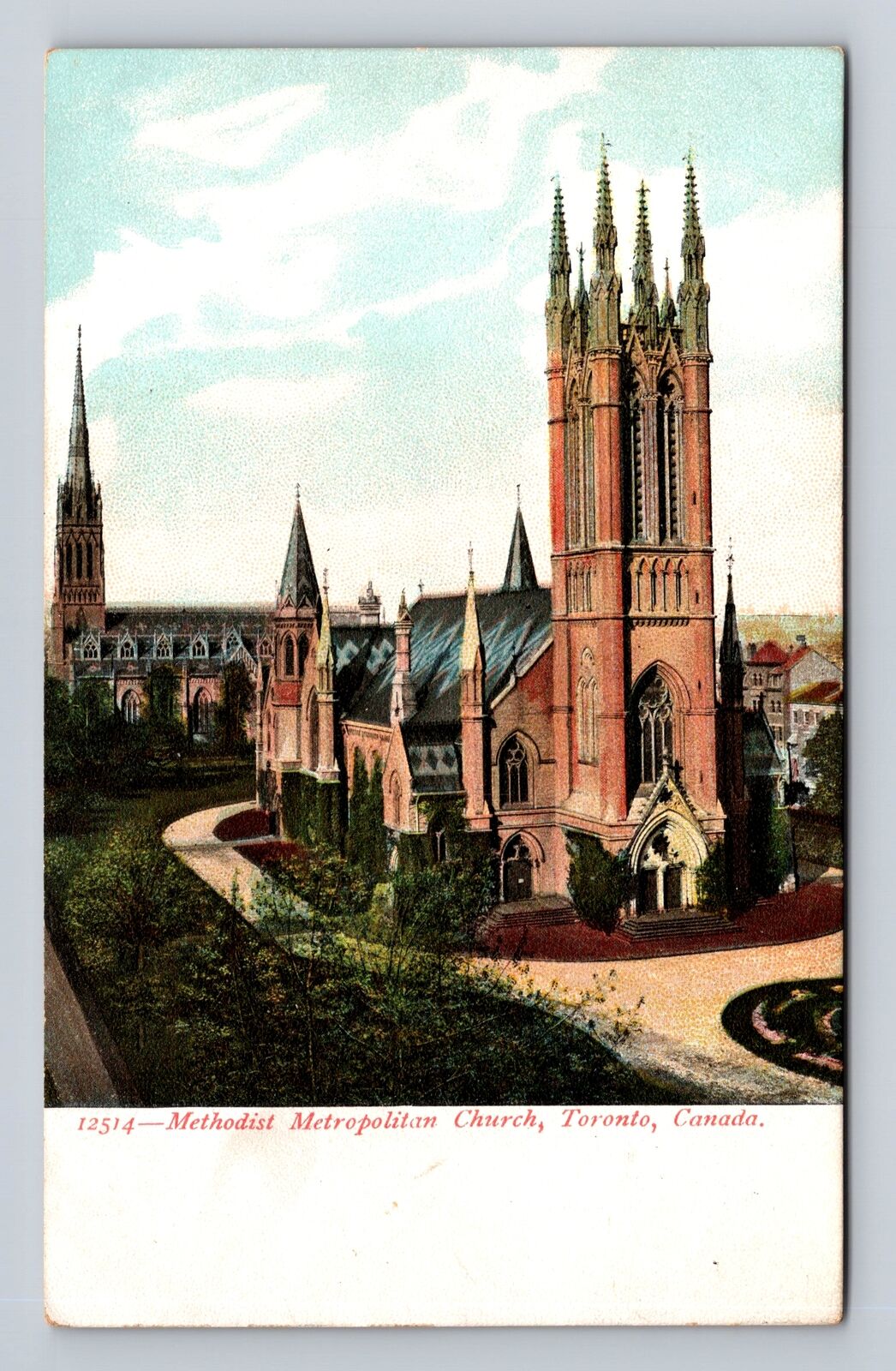 Toronto Ontario- Canada, Aerial Methodist Metropolitan Church Vintage Postcard