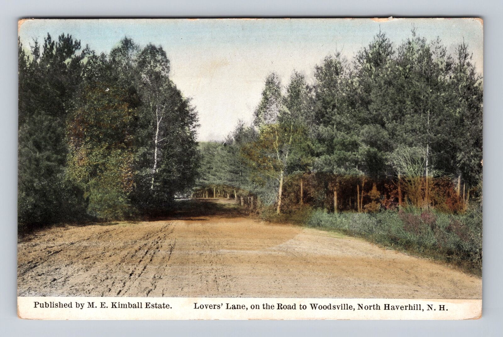 North Haverhill NH-New Hampshire, Lovers Lane, Antique Vintage Souvenir Postcard