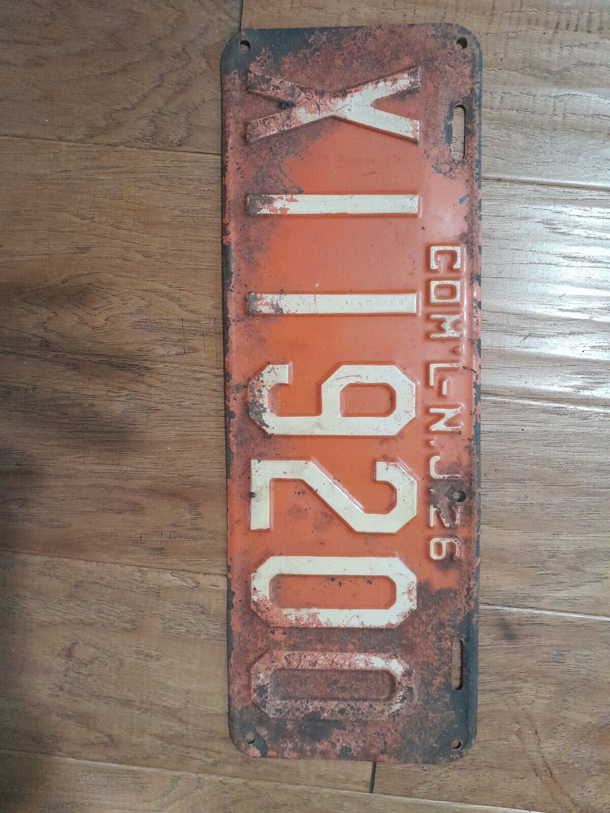 1926 New Jersey License Plate Tag Vintage Antique Collectable