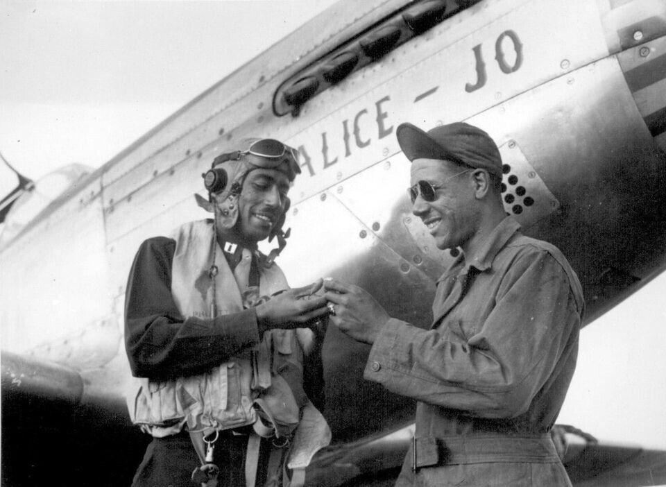 Tuskegee Airmen: Capt. Wendell O Pruitt & crew chief, S/Sgt. Samuel W Jacobs