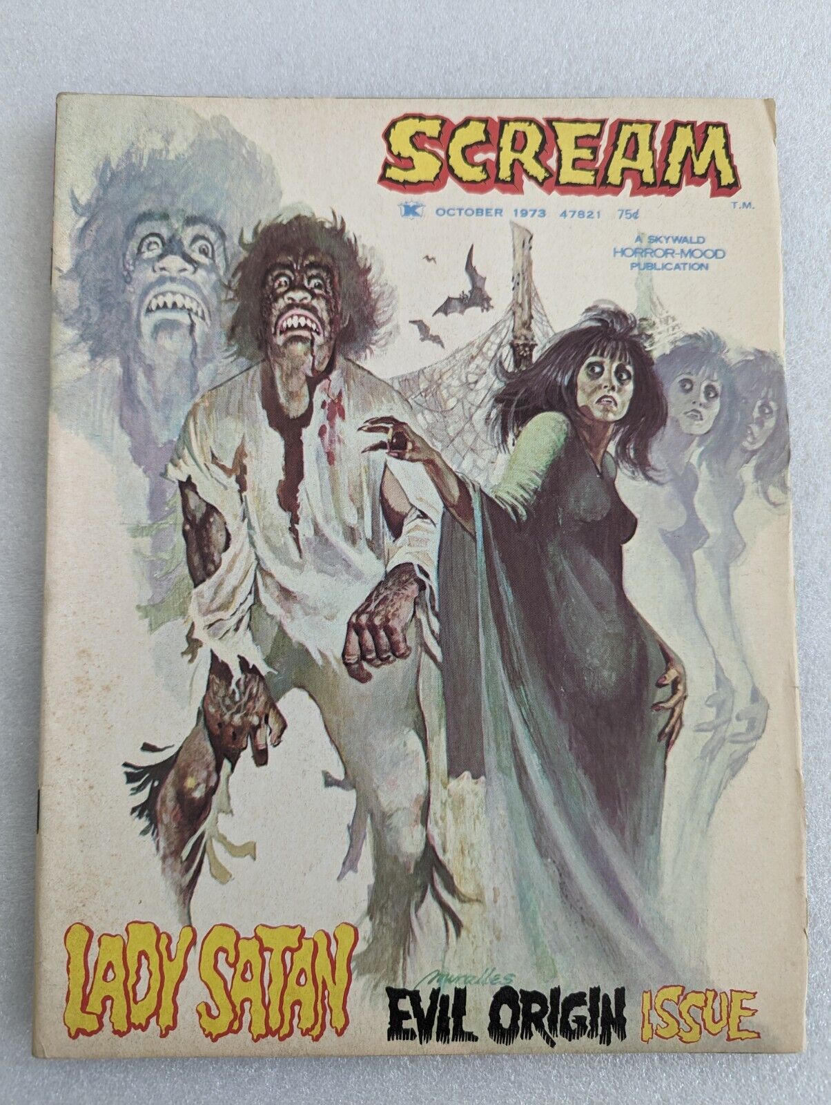 Scream #2. Oct 1973 Horror. Lady Satan 1st app & origin. Miralles cover. Fine 