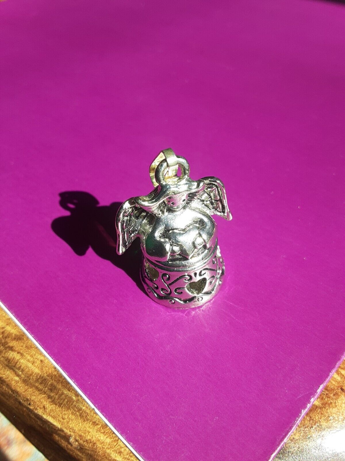 BEAUTIFUL ANGEL Silver Trinket Box and Pendant TINY BUT A WOW