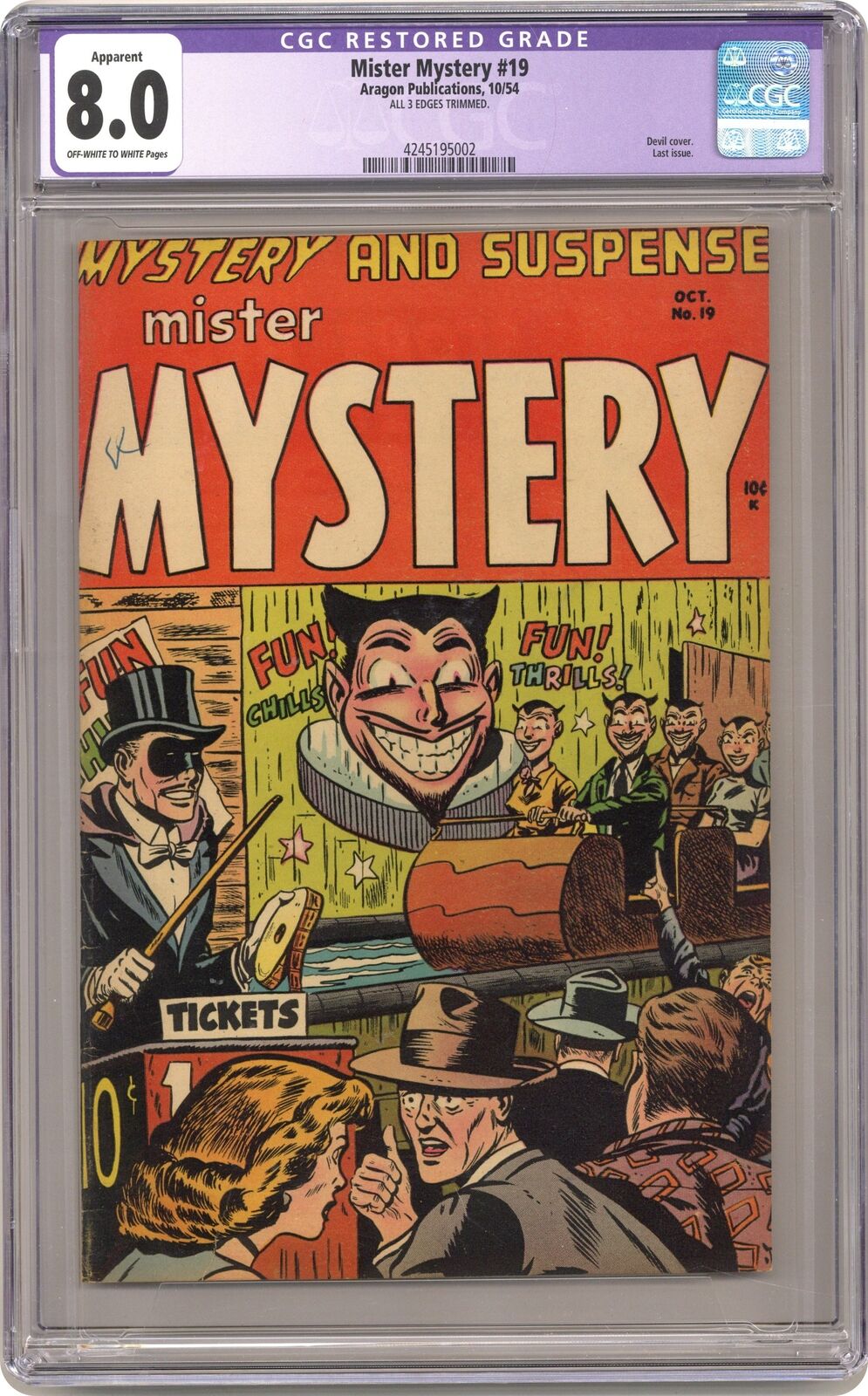 Mister Mystery #19 CGC 8.0 TRIMMED 1954 4245195002