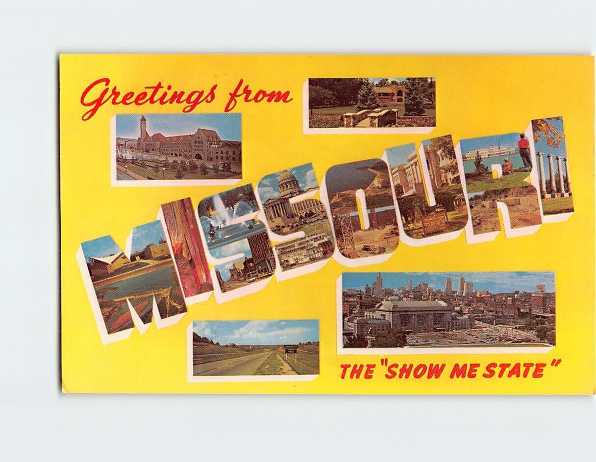 Postcard Greetings from The Show Me State Missouri USA