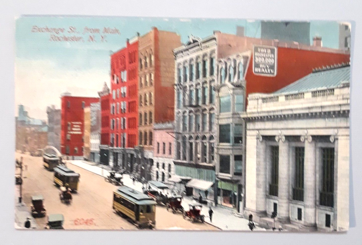 Vintage 1912 Postcard Rochester New York EXCHANGE STREET FROM MAIN
