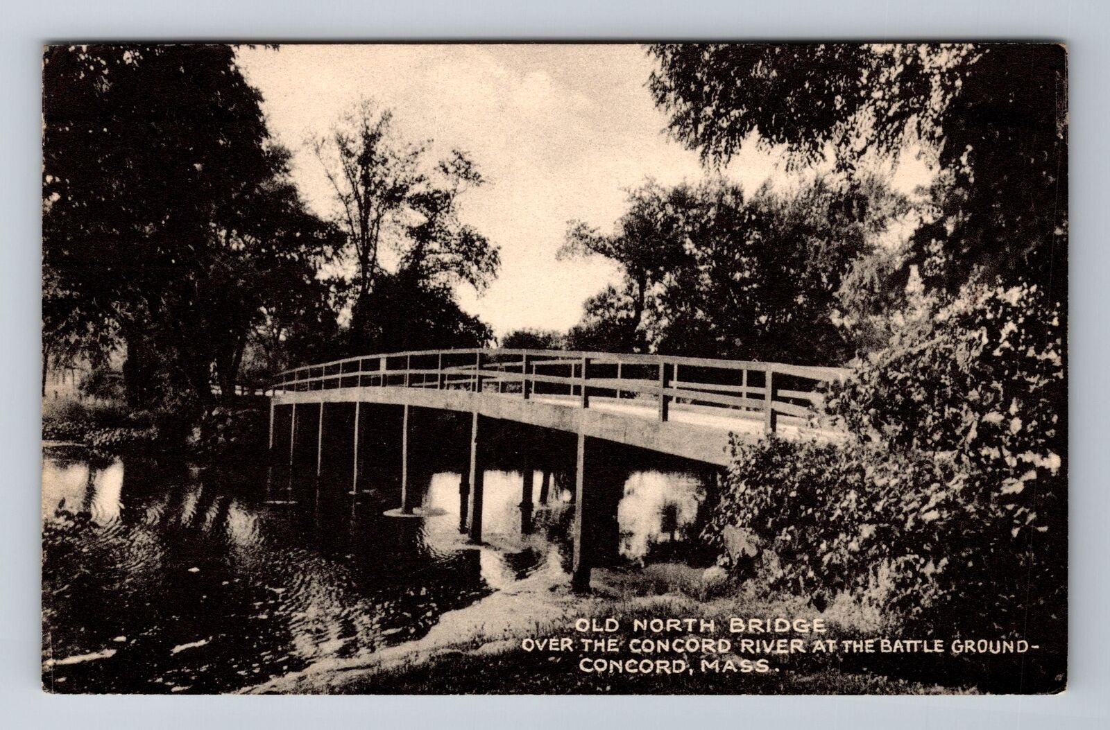 Concord, MA-Massachusetts, Old North Bridge Battleground c1957, Vintage Postcard