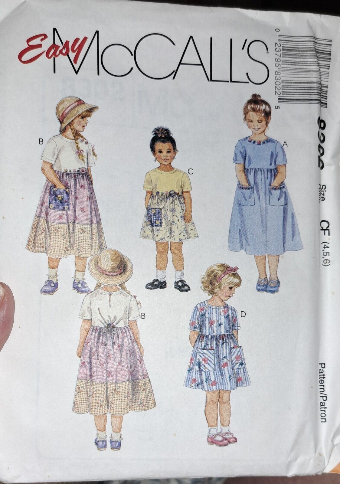 Vtg McCall's Sewing Pattern 8302 Sizes 4-6 UNCUT Easy Dresses
