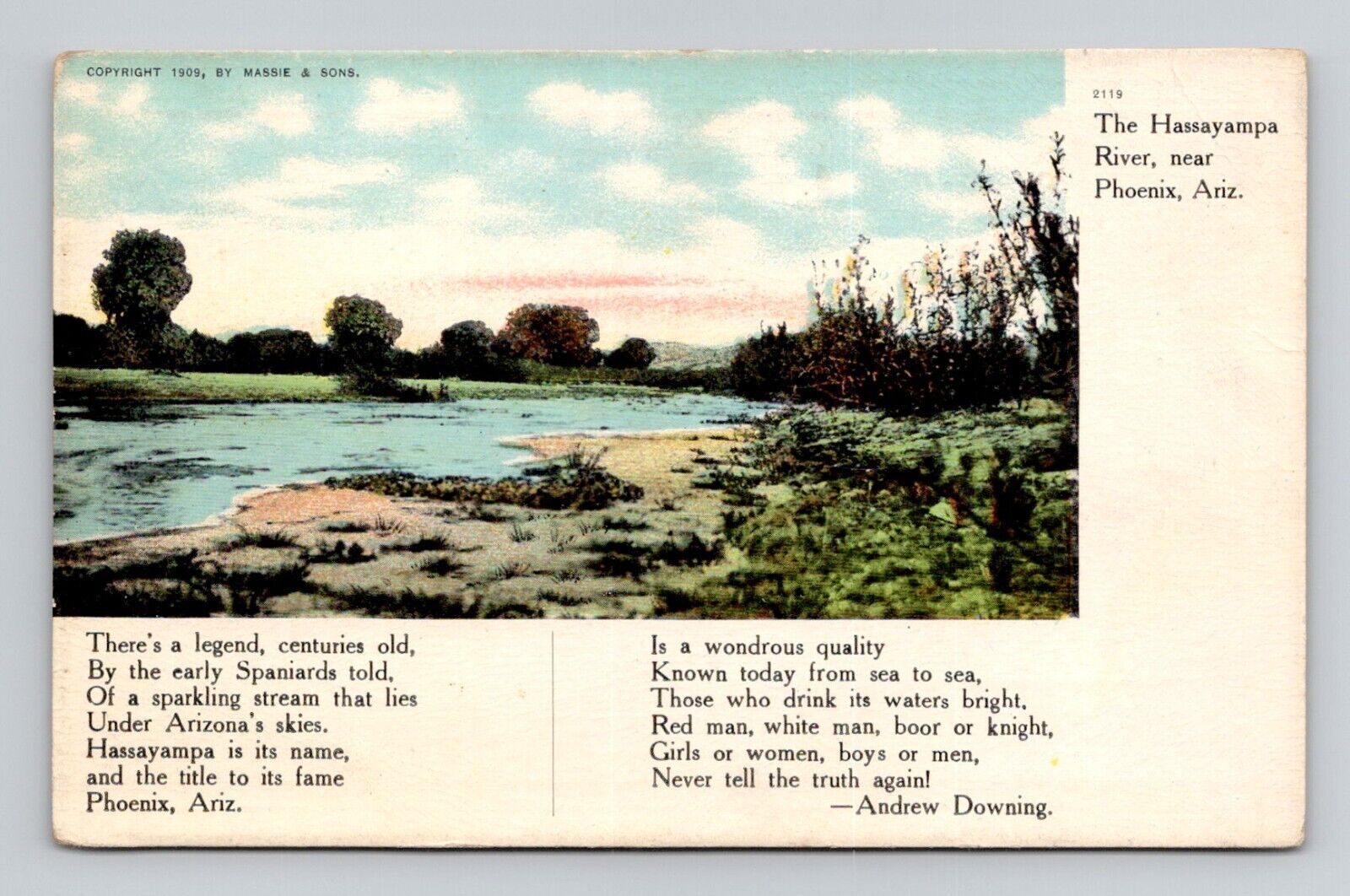 Postcard Hassayampa River Near Phoenix Arizona AZ, Antique N2