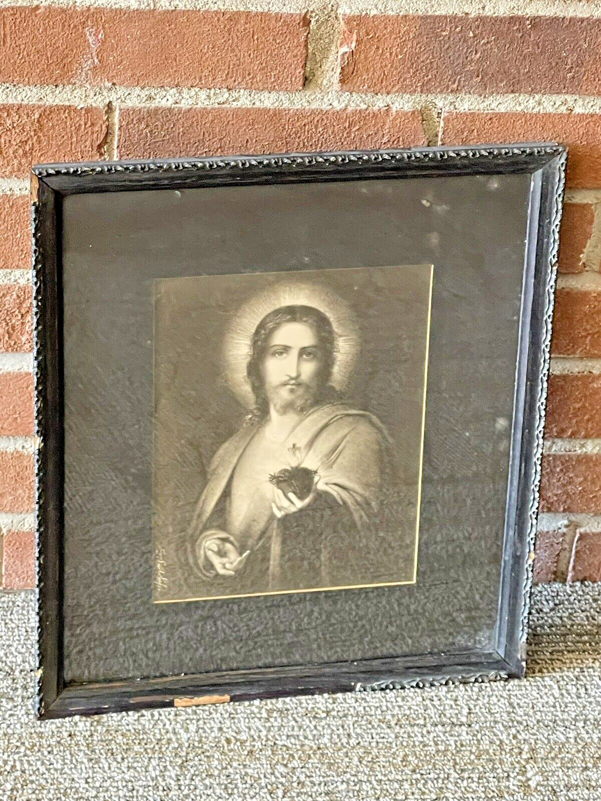 Antique Religious  Litho Framed Print  JESUS YESHU JACQUES-EMIL LAFON