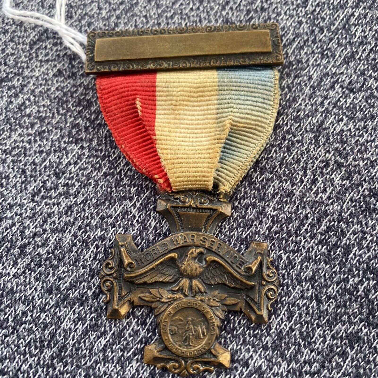 WWI United States Service Medal - Utica, New York - 1917-18 - Original - RARE