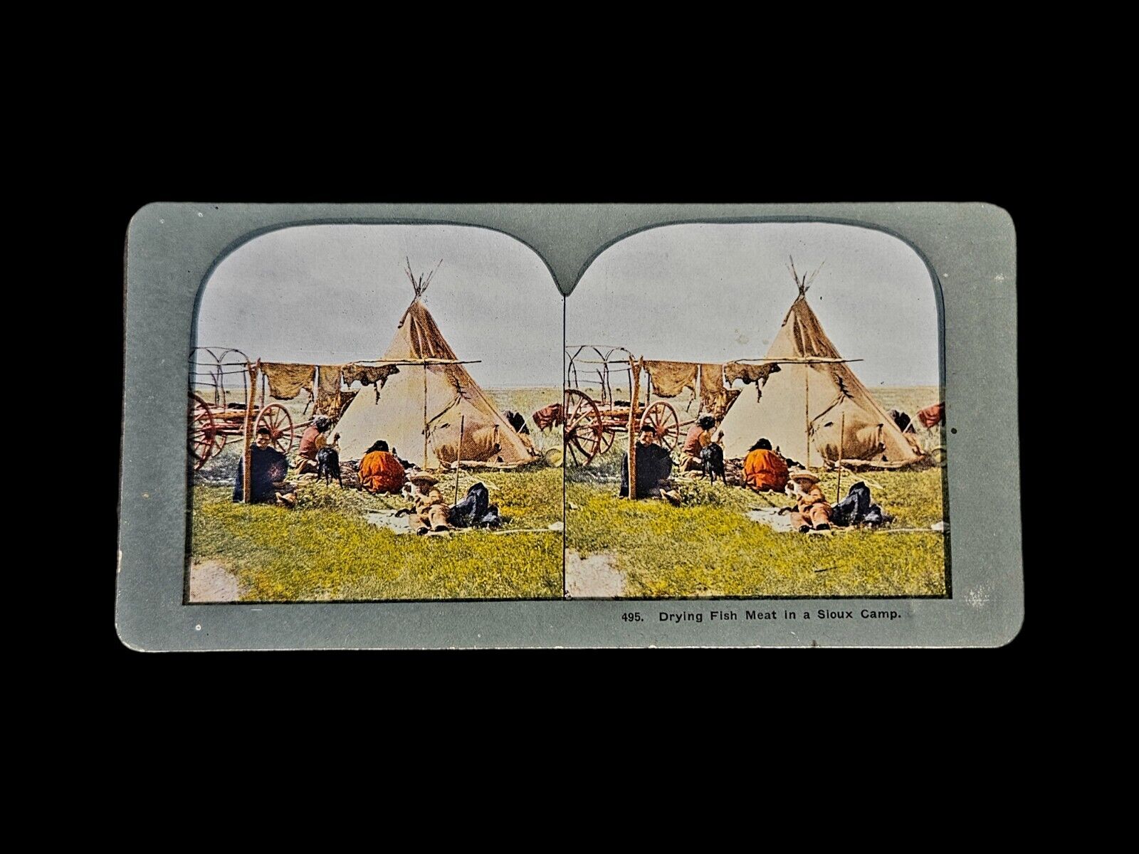 Antique Sioux Native American Stereoview Card