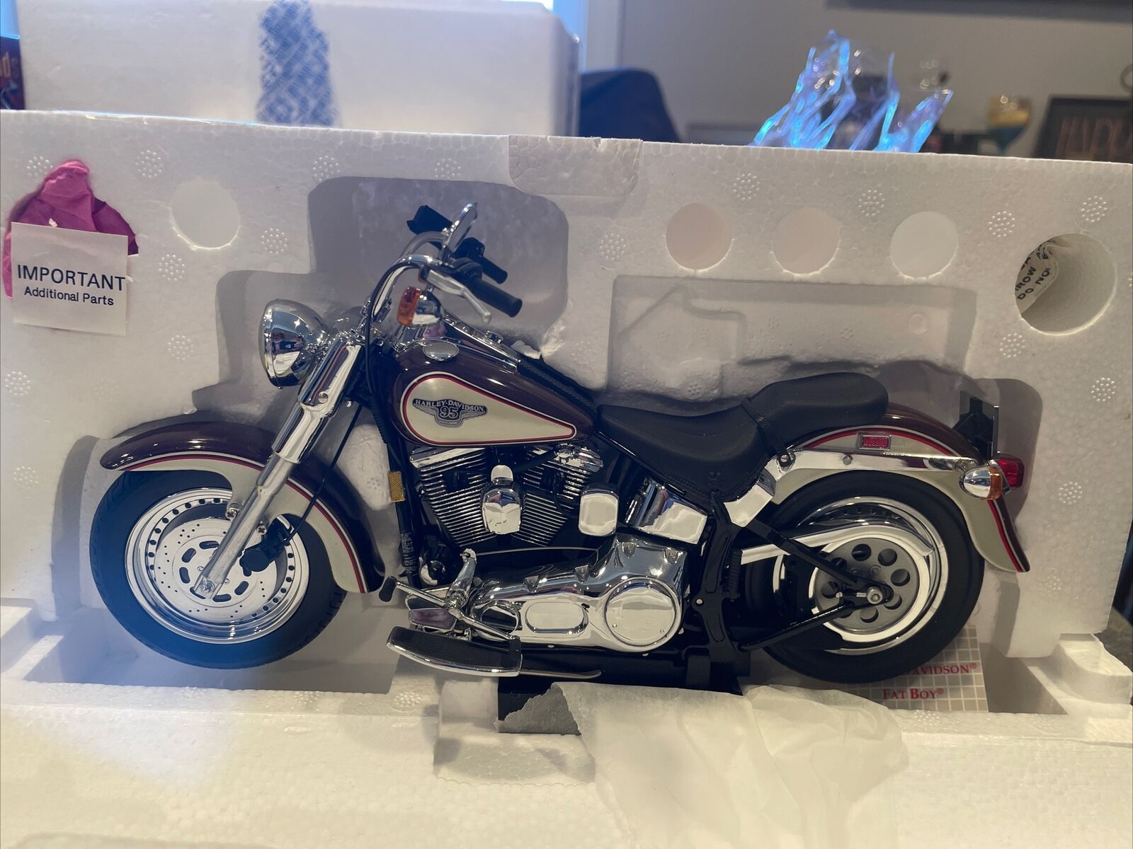 Franklin Mint Official 95th Anniversary 1998 Harley Davidson Fat Boy 1:10 AA-04