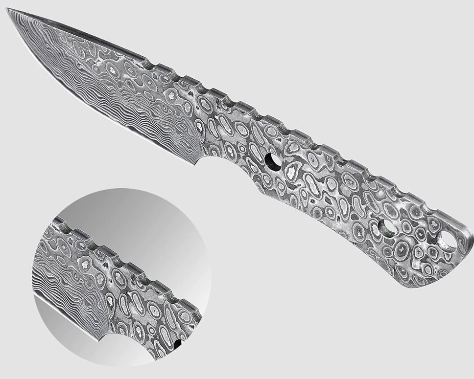 6' Handmade Damascus Steel Fixed Blade Skinning knife blank blade full tang