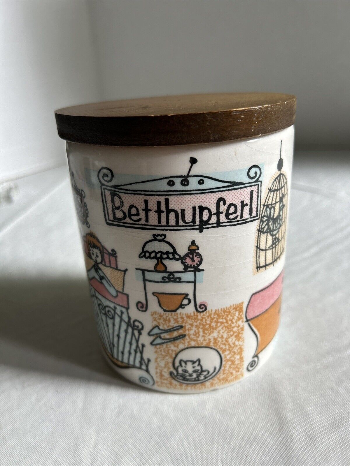 Vintage Betthupferl German Ceramic Candy Jar