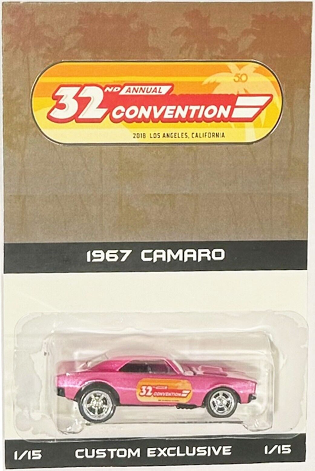 Pink 1967 CHEVY CAMARO CUSTOM Hot Wheels  32nd Annual Convention w/ RR 1/15