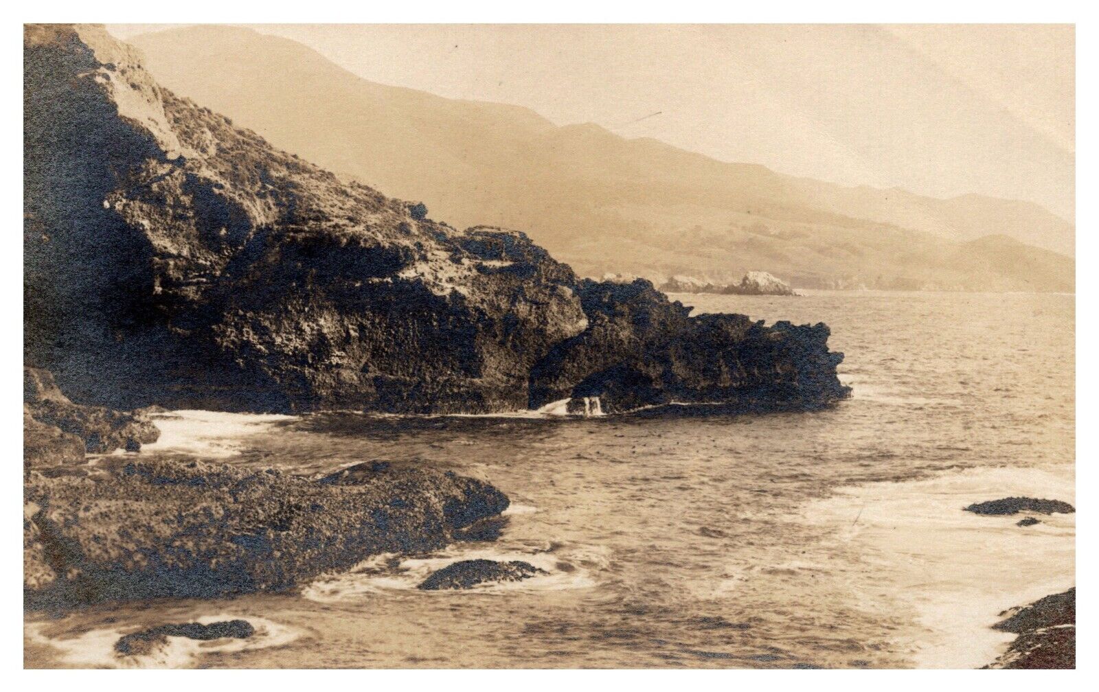 postcard unknown landscape of land and sea 1908-1924 RPPC 9212
