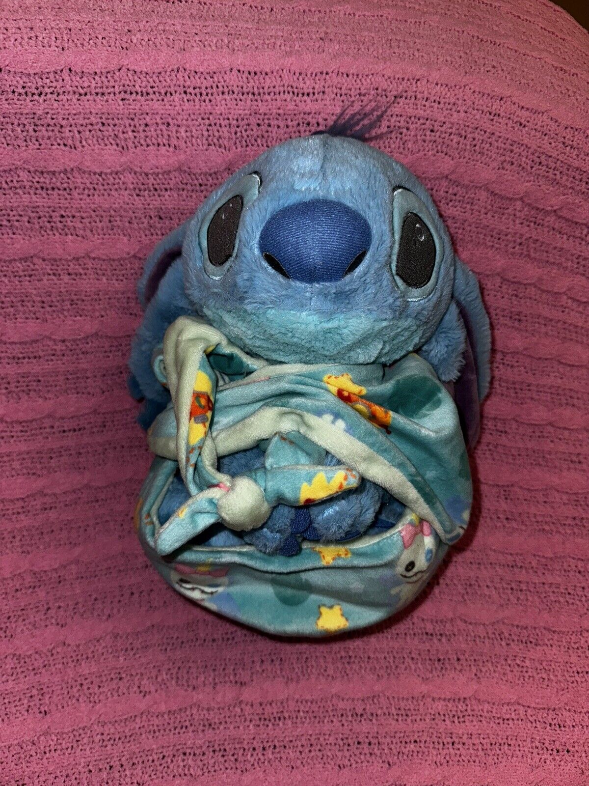 Disney Babies STITCH Lilo & Stitch Baby Plush Blanket Pouch Swaddle Stuffed