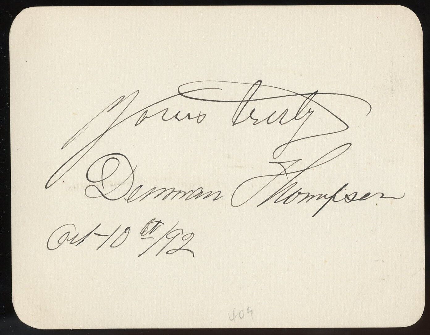 Denman Thompson d1911 signed autograph auto 3x4 Cut American Actor & Playwright
