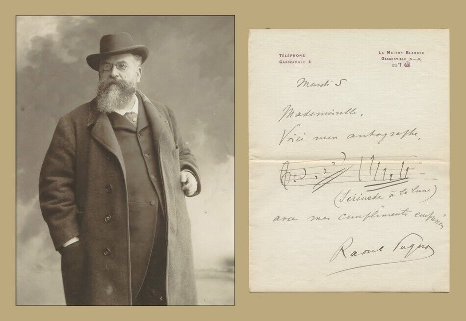 Raoul Pugno (1852-1914) - French composer - Rare autograph musical quote signed
