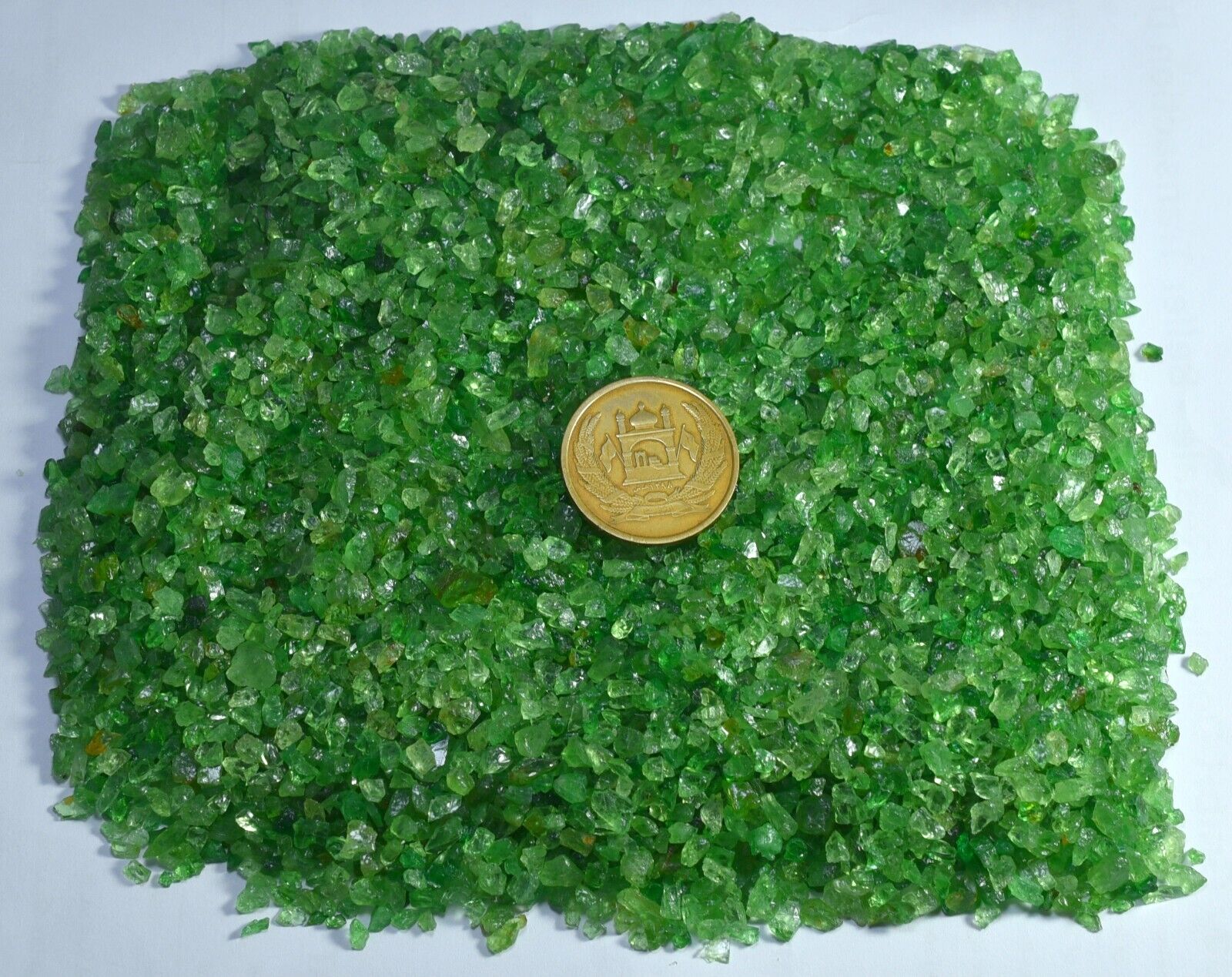 250 GM Ultra Rare Transparent Natural Green Gemmy Tsavorite Garnet Crystals Lot