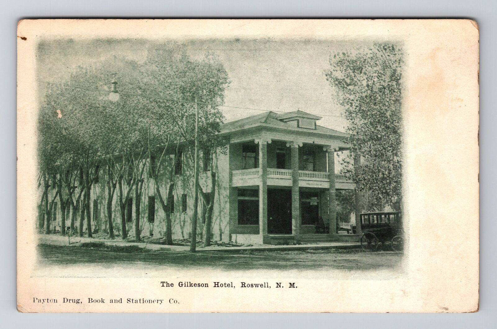 Roswell NM-New Mexico, The Gilkeson Hotel, Vintage c1905 Postcard