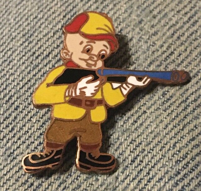 Elmer Fudd Cloisonne Brooch Pin~Hunting Wabbits~Looney Tunes~WB~80\'s vintage