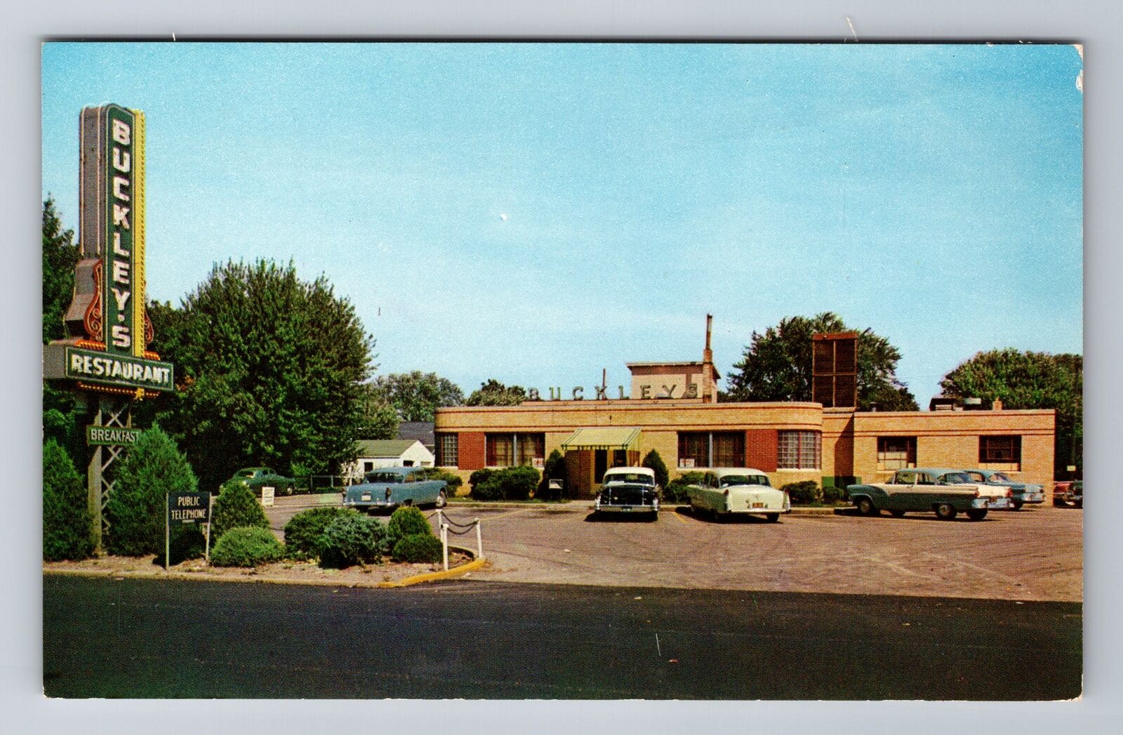 Cumberland IN-Indiana, Buckley\'s Restaurant Advertising Vintage Postcard