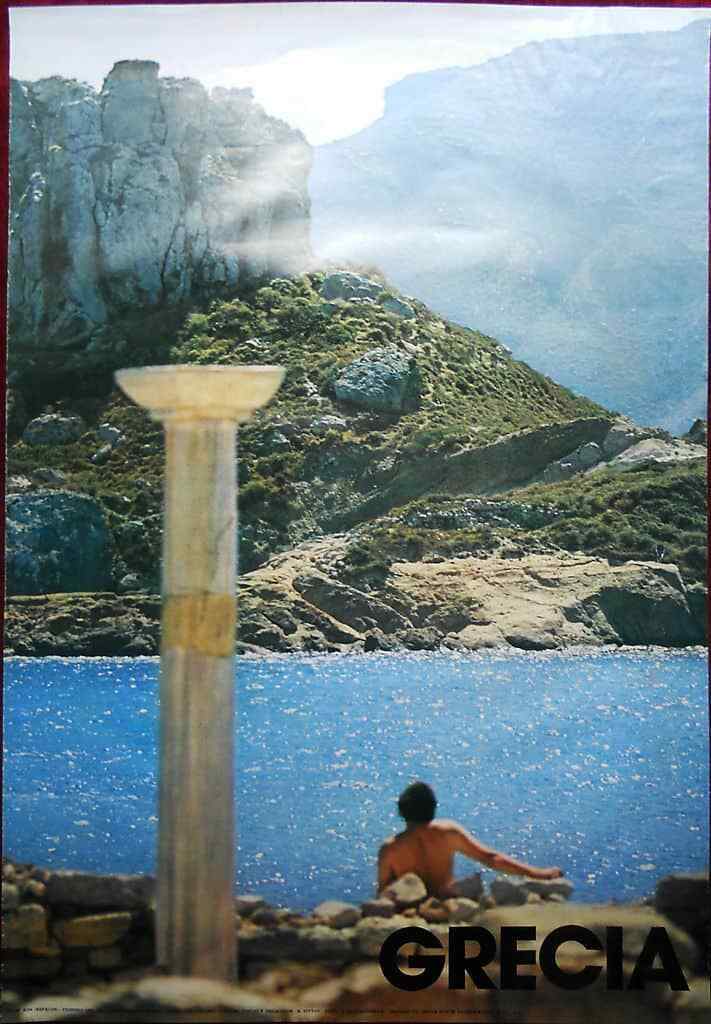 Original Poster Greece Grecia Kos Cos Kefalos Ruins Sea Mountains Man 1976