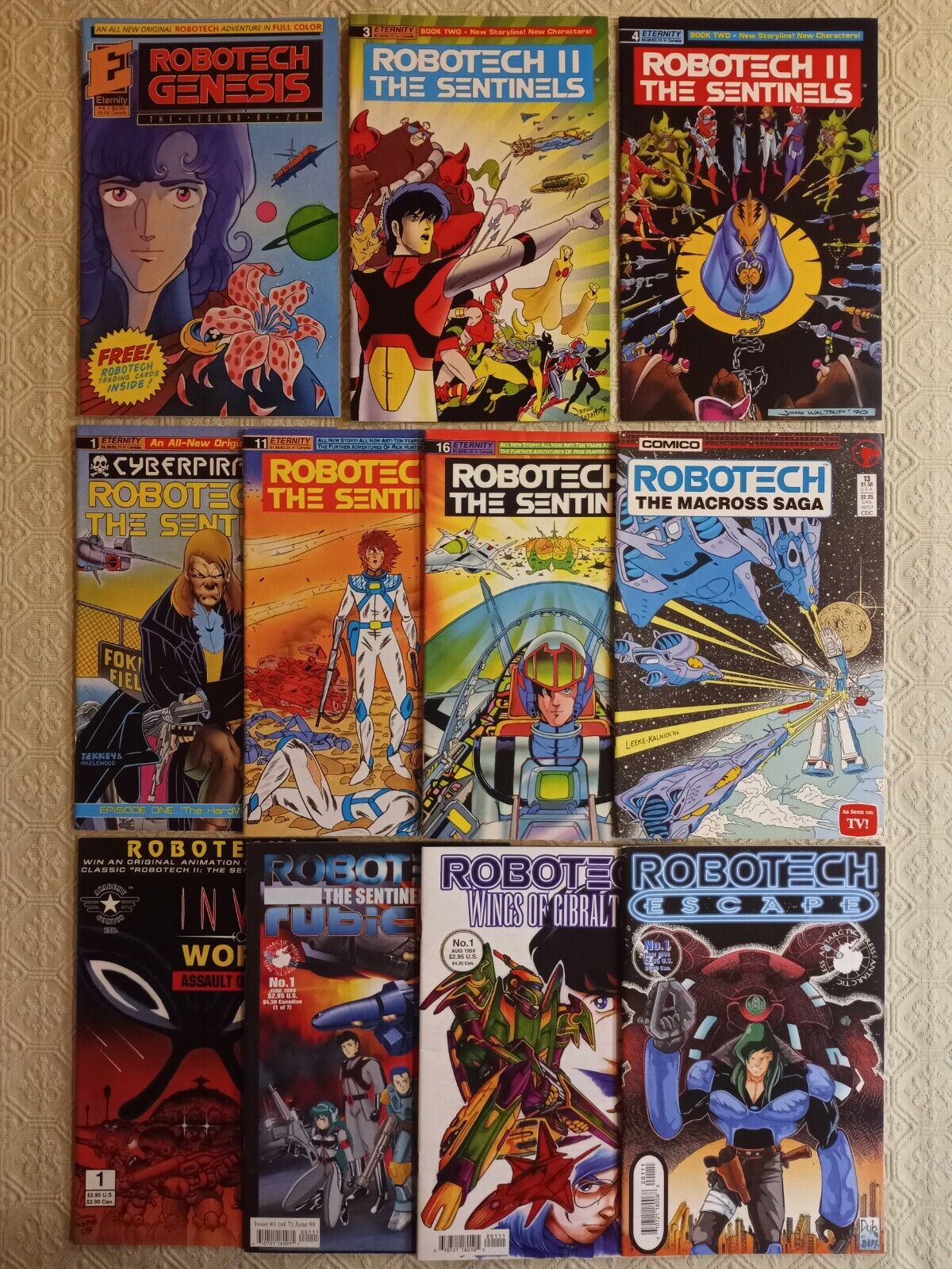 Robotech II The Sentinels lot of 11 issues Eternity Comics HTF Manga Anime
