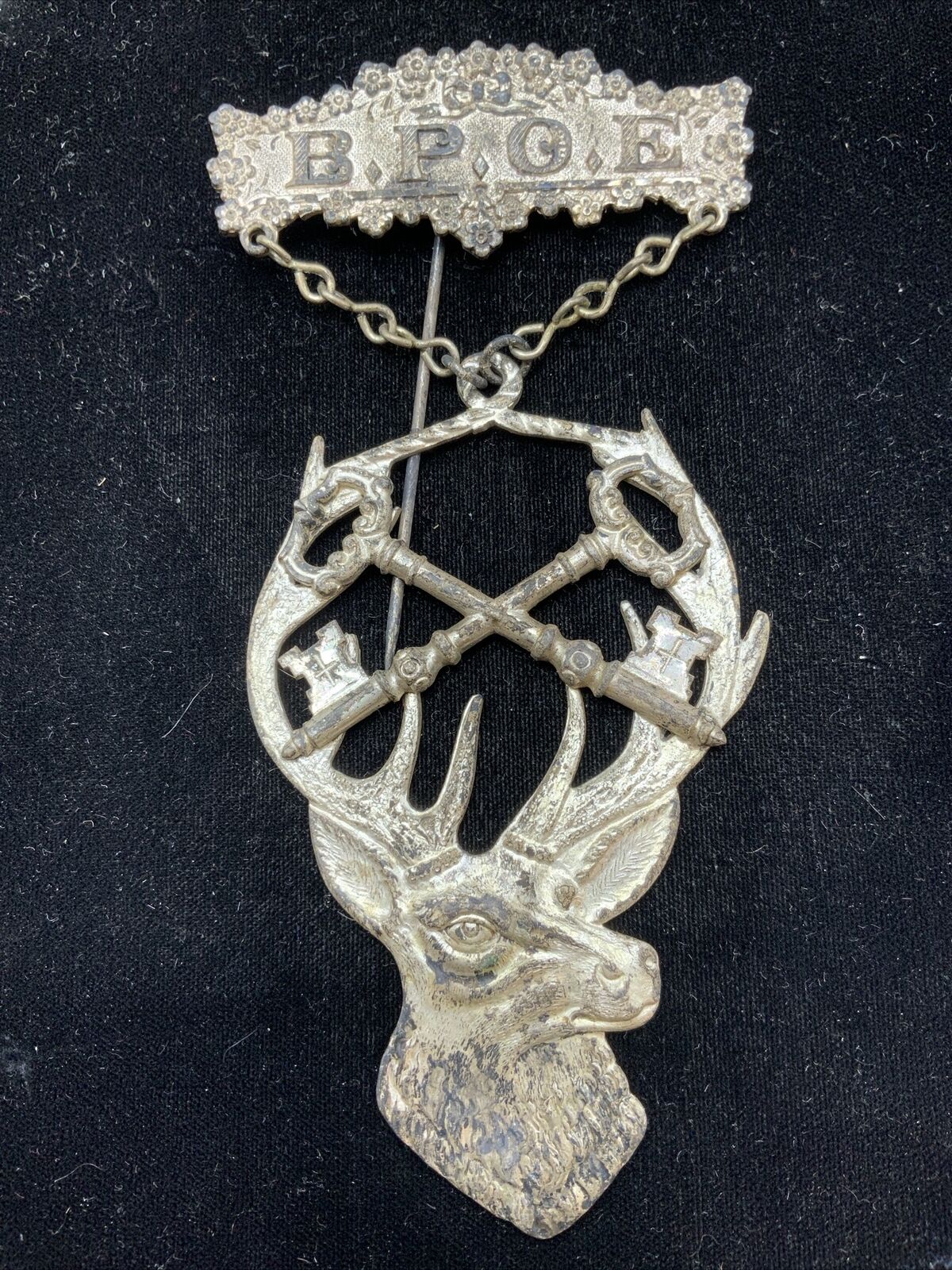 Vintage Antique BPOE Order of Elks LODGE Member Pin Badge MEDAL