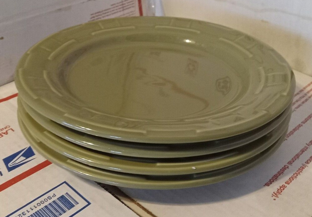 LONGABERGER Pottery Woven Traditions sage Luncheon Plate - 4 available