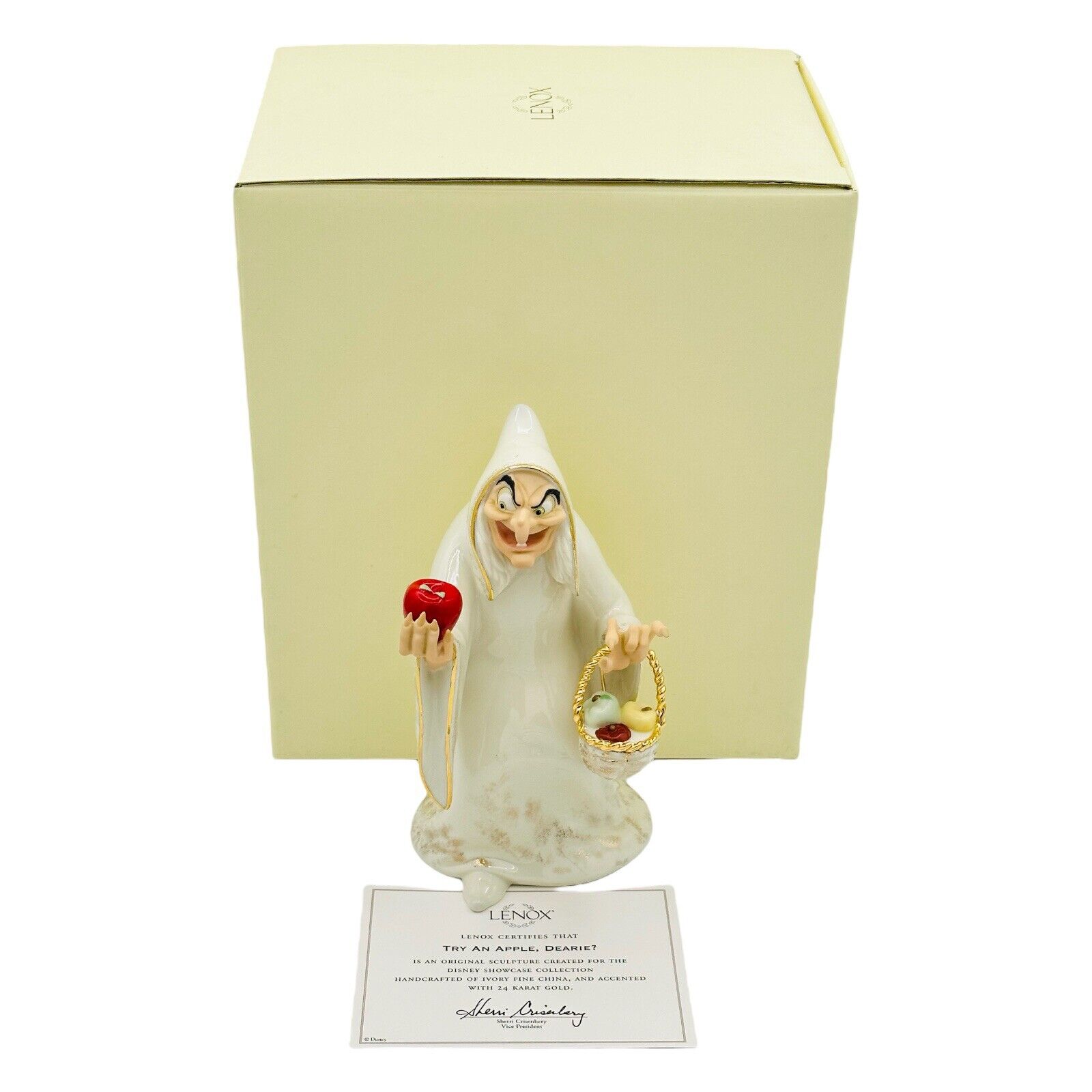 Lenox Disney Showcase Try An Apple Dearie? Which Hag From Snow White NEW W COA