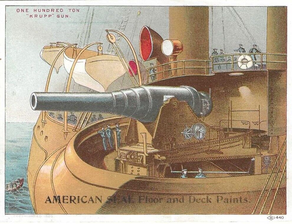 Trade Cards Illustrate U.S. Navy History, Armored Vessels, Troy, NY, Paint