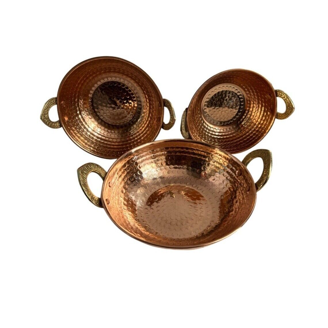750, 500, 350 ML Copper Kadhai For kitchen, Copper Wok Cooking Serving & Frying