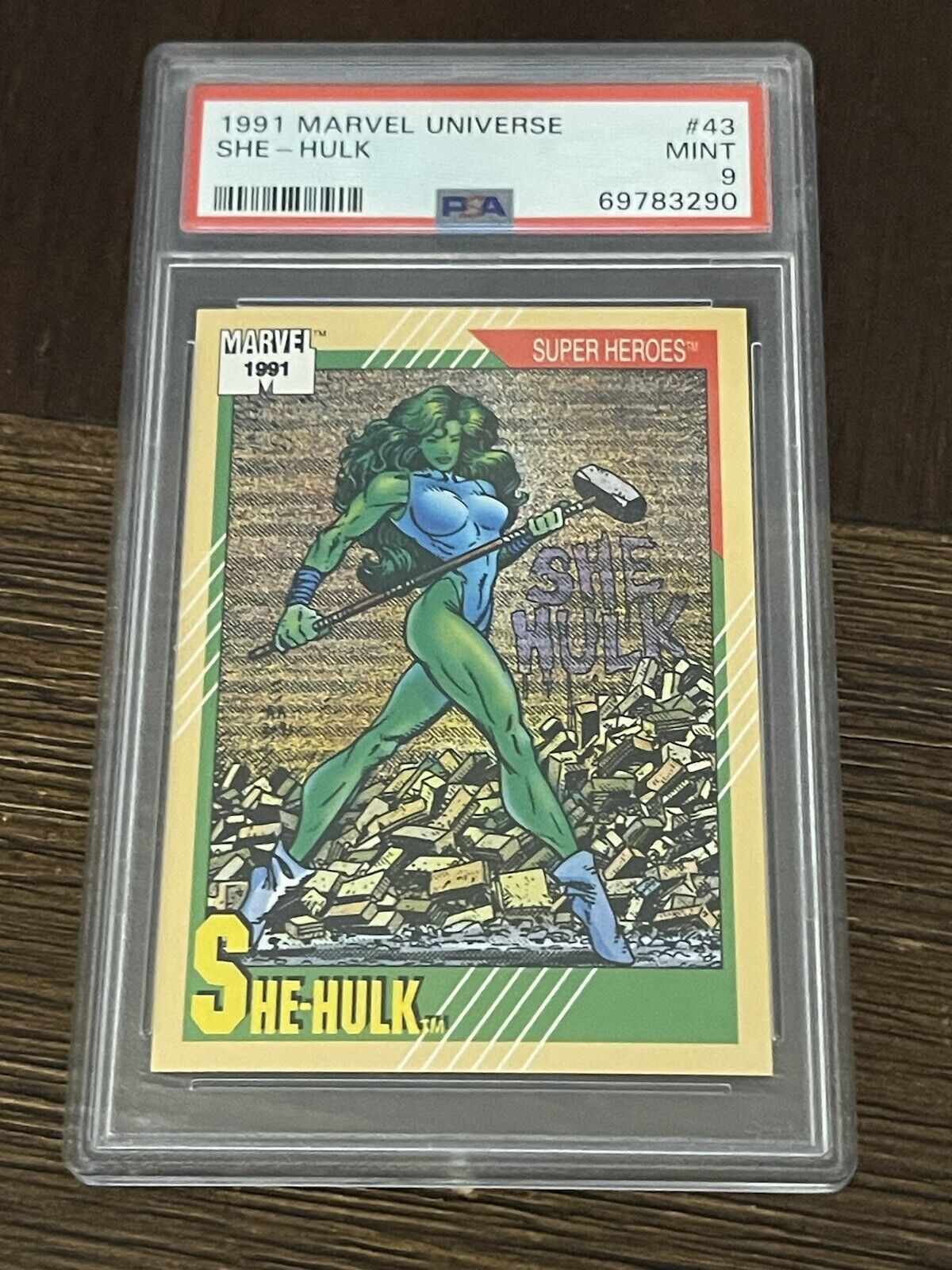 1991 Impel Marvel Universe - #43 She-Hulk - PSA 9 MINT Graded Trading Card