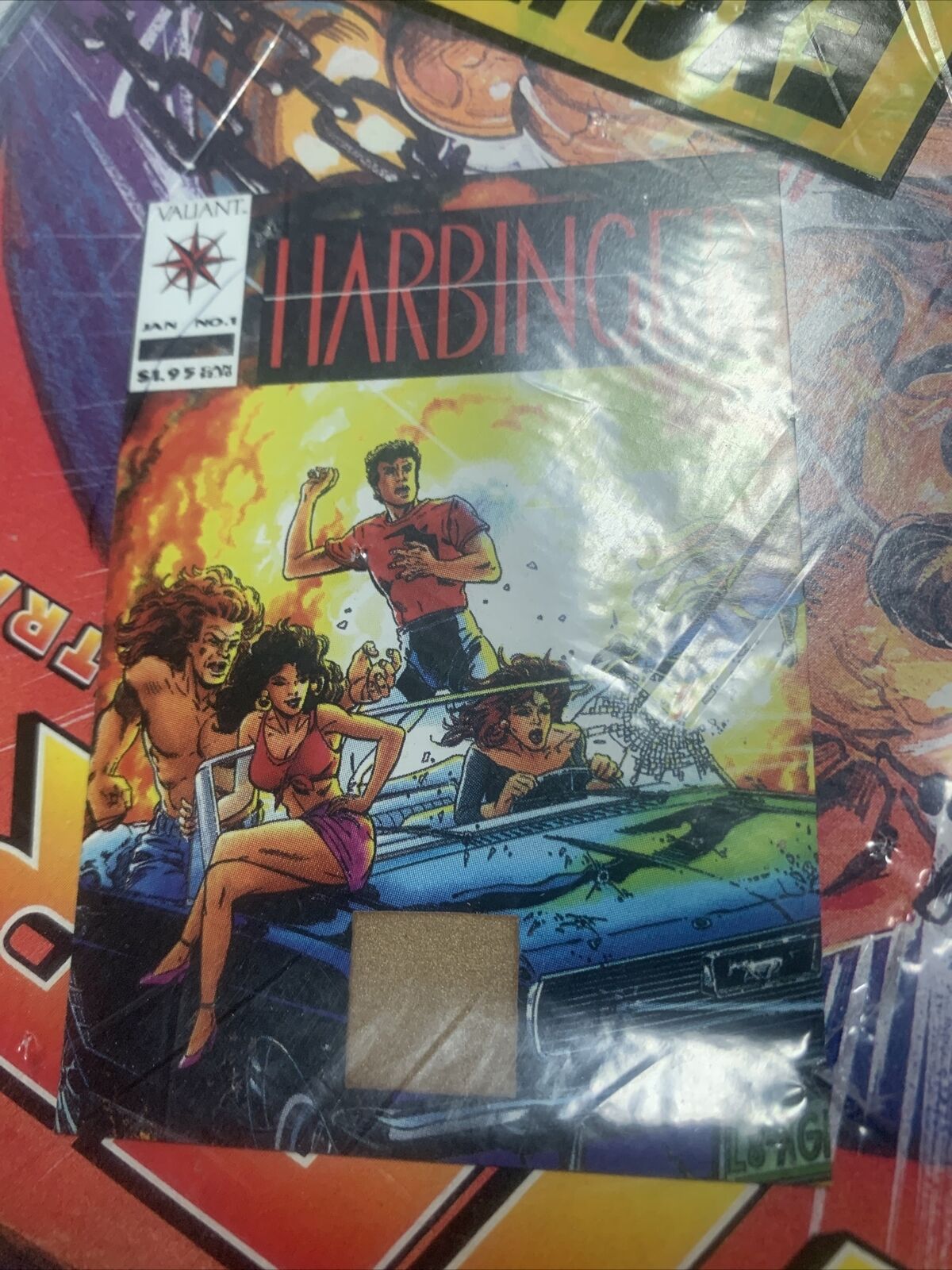 Harbinger #1 Valiant 1st Appearance 1992 Scratch Off Card, Sealed In Hero Mag