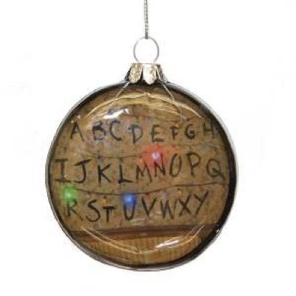 Kurt Adler Stranger Things 80MM Glas Disc With Light String Christmas Ornament