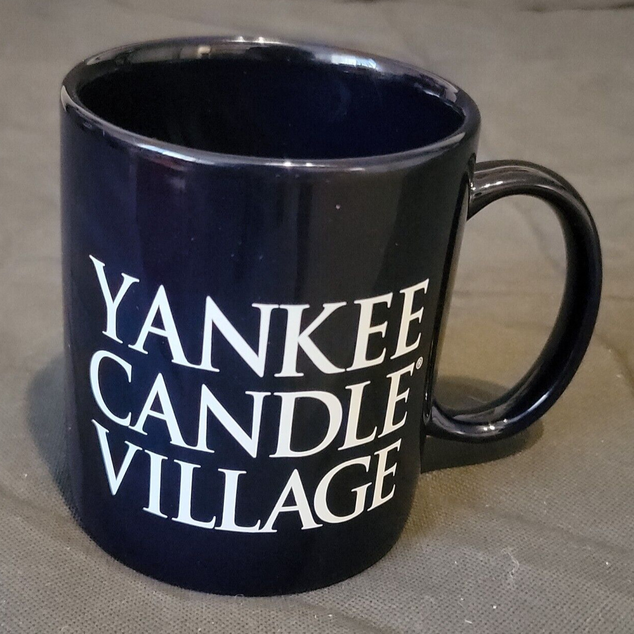 Yankee Candle Company Coffee Mug Village Cup Navy Blue  South Deerfield MA