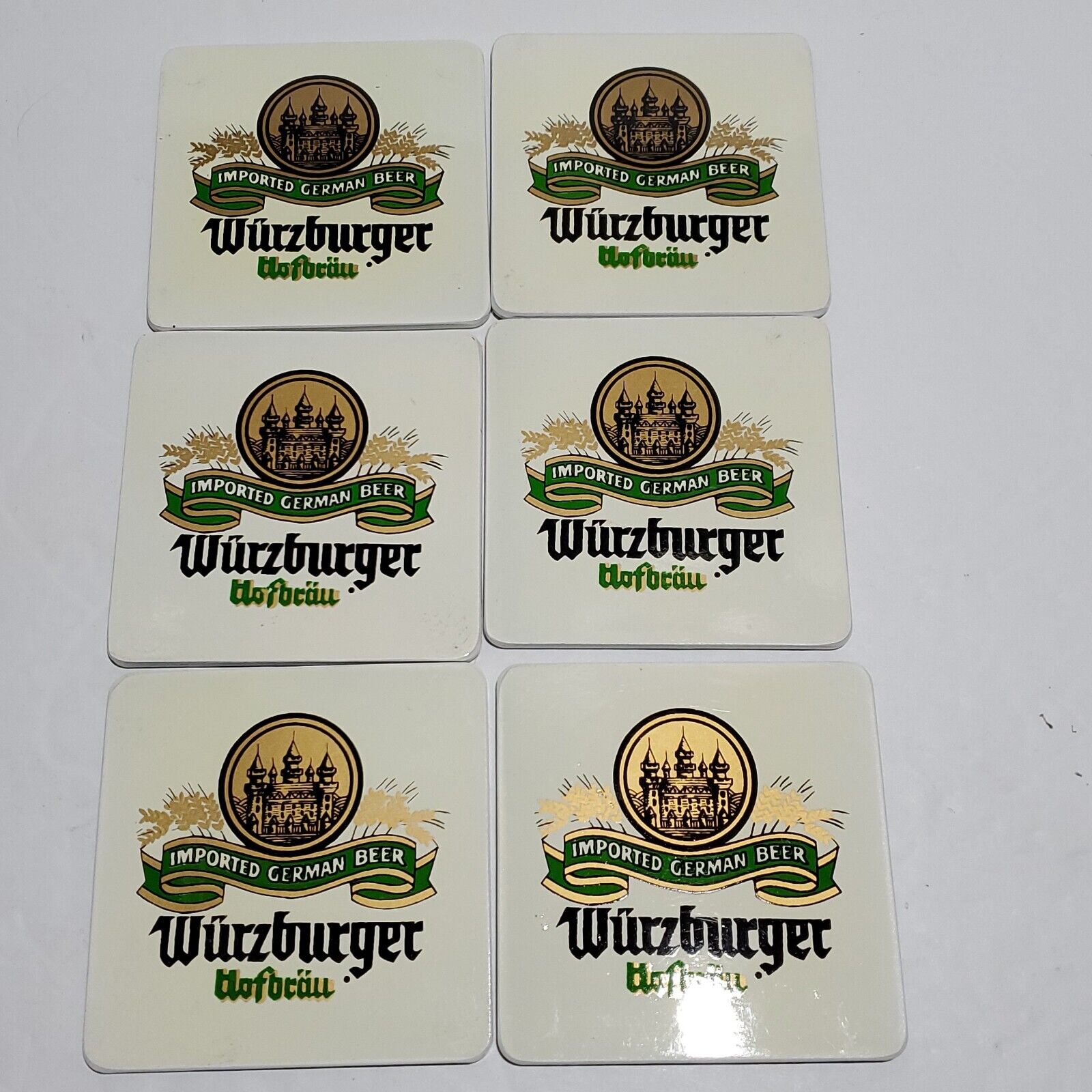 Vintage Wurzburger Imported German Beer Coasters Set of 6 Japan
