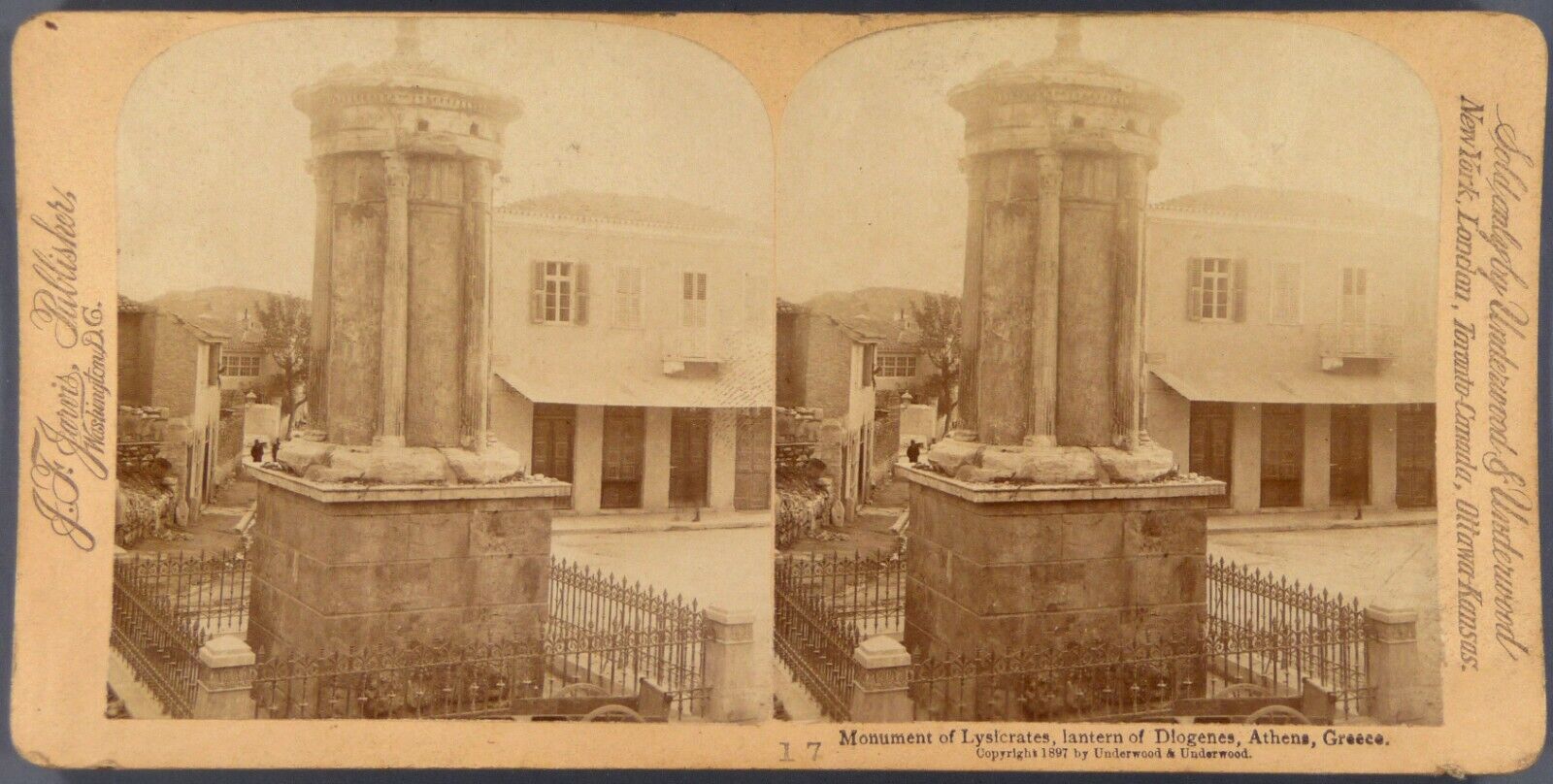 Greece.Greece.Athens.Athens.Lysicrates.Lantern Diog.Photo Stereo.Stereoview.1897
