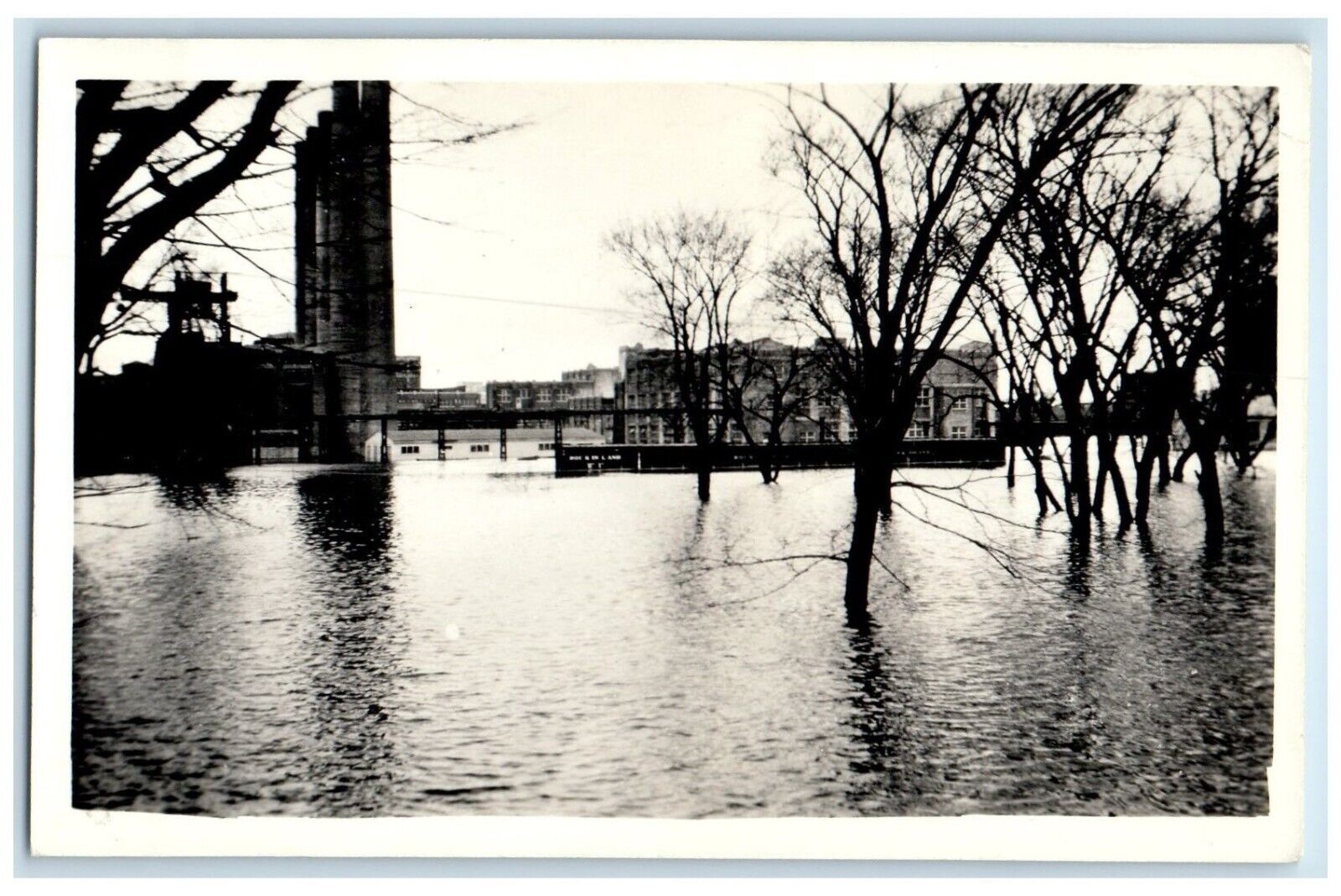 c1930's Flood Building Scene Cedar Rapids Iowa IA RPPC Photo Antique Postcard