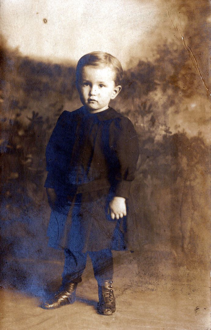 Standing Child Real Photo Postcard rppc - 1908