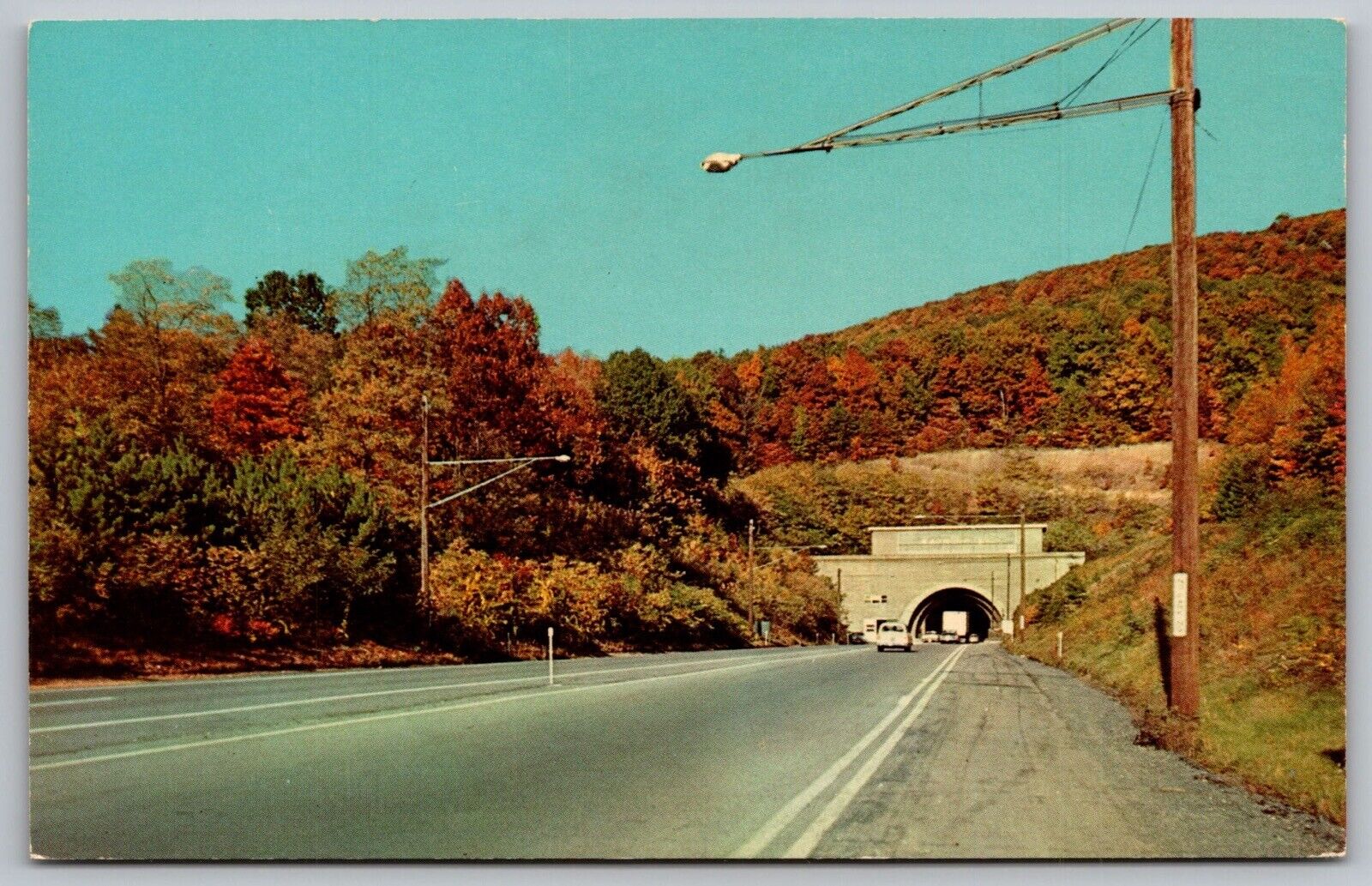 Tunnels Rays Hill One Pennsylvania Turnpike Mountains Country Road VNG Postcard