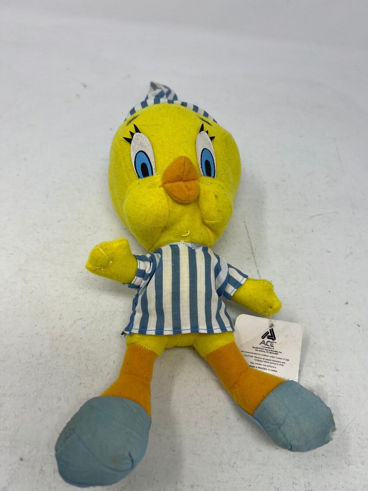 Vintage 1997 ACE Tweety Bird In Pajamas Plush Looney Toons