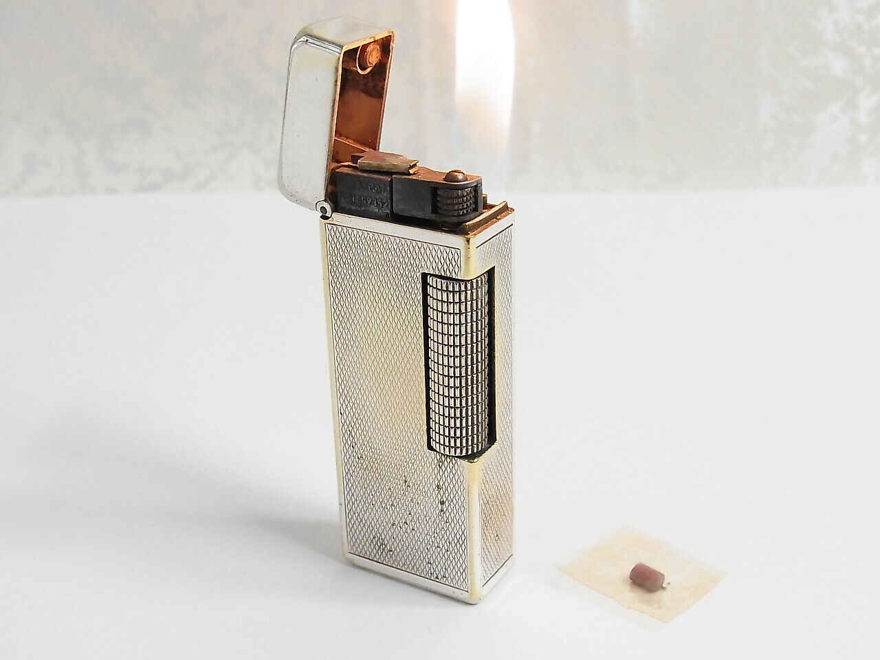 Vintage Dunhill Rollagas Lighter Silver Plated With flint All Working (917