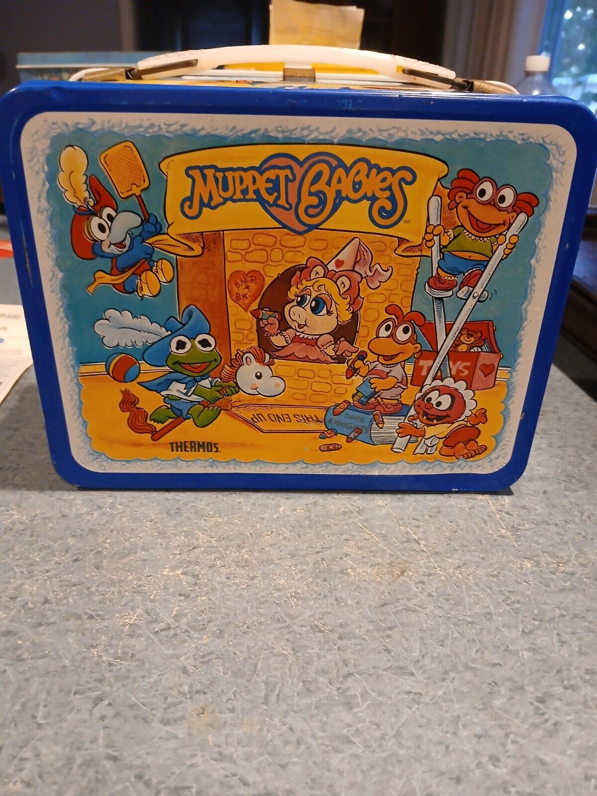 Vintage 1985 Jim Henson's Muppet Babies Metal Lunchbox and Thermos