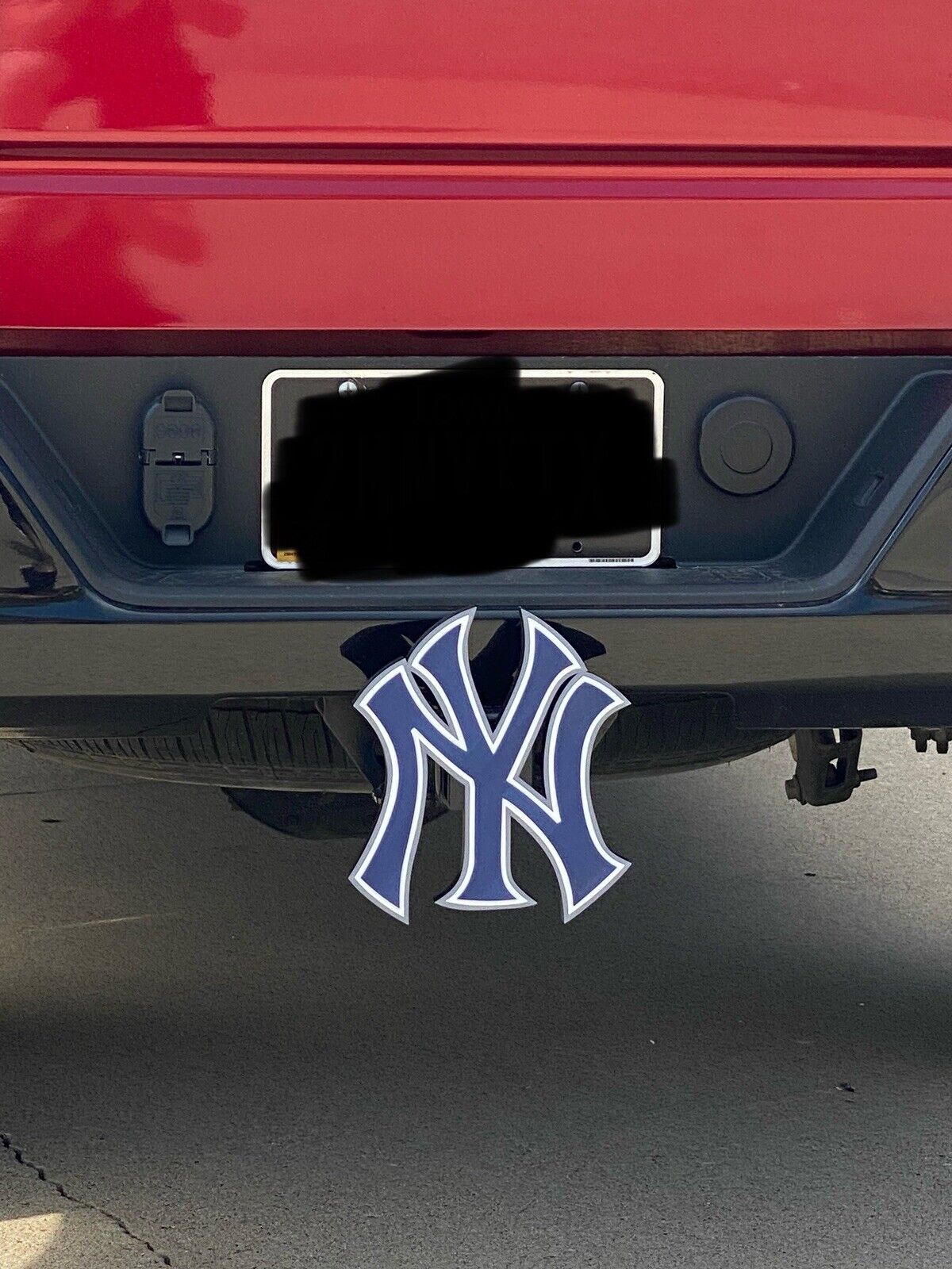 New York Yankee Truck Hitch Cover Professional Baseball Truck Decoration 8inx8in