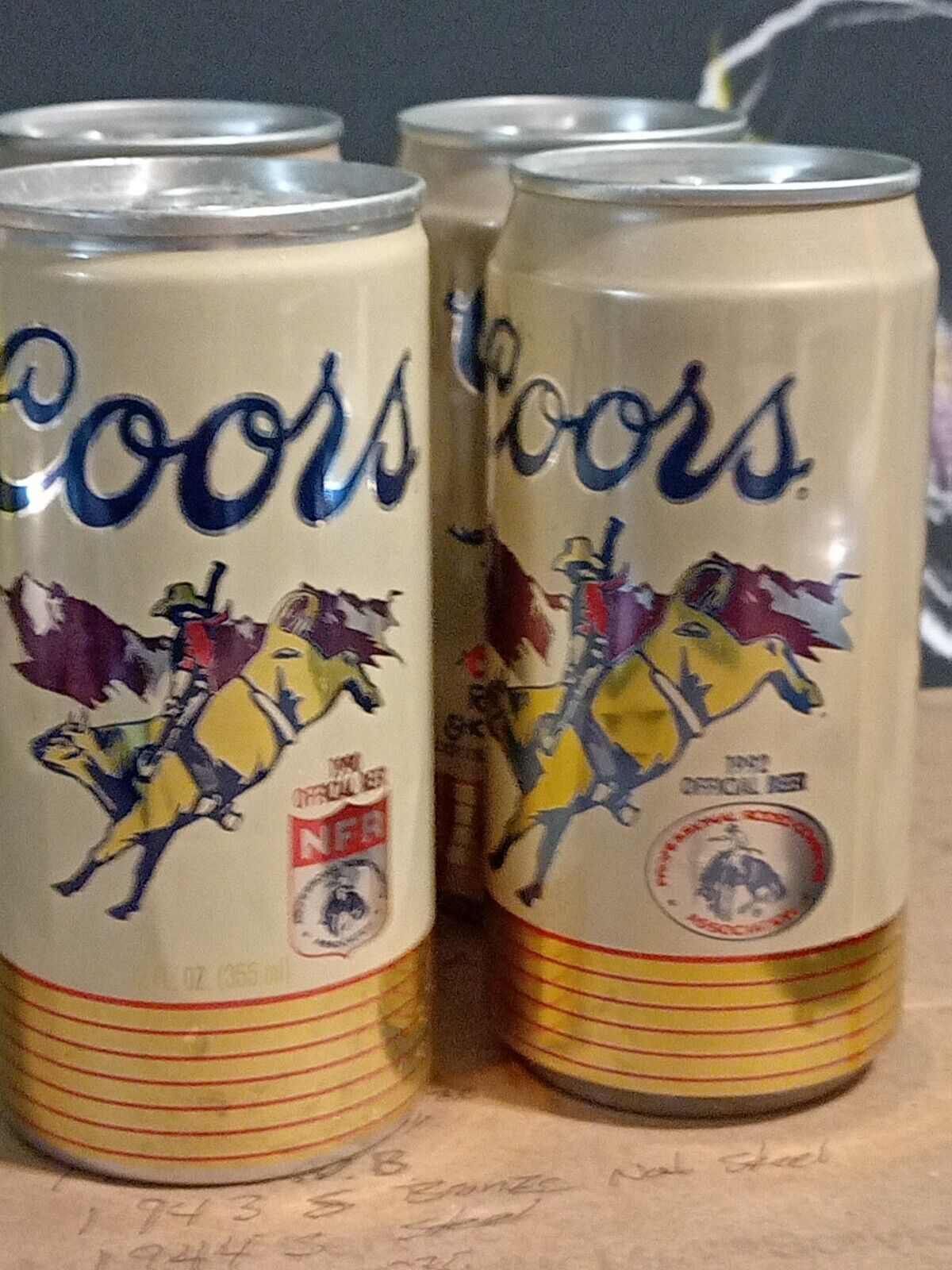 1992 COORS  RODEO SHOWDOWN BEER CANS Empty COWBOY BULL RIDE COLORADO